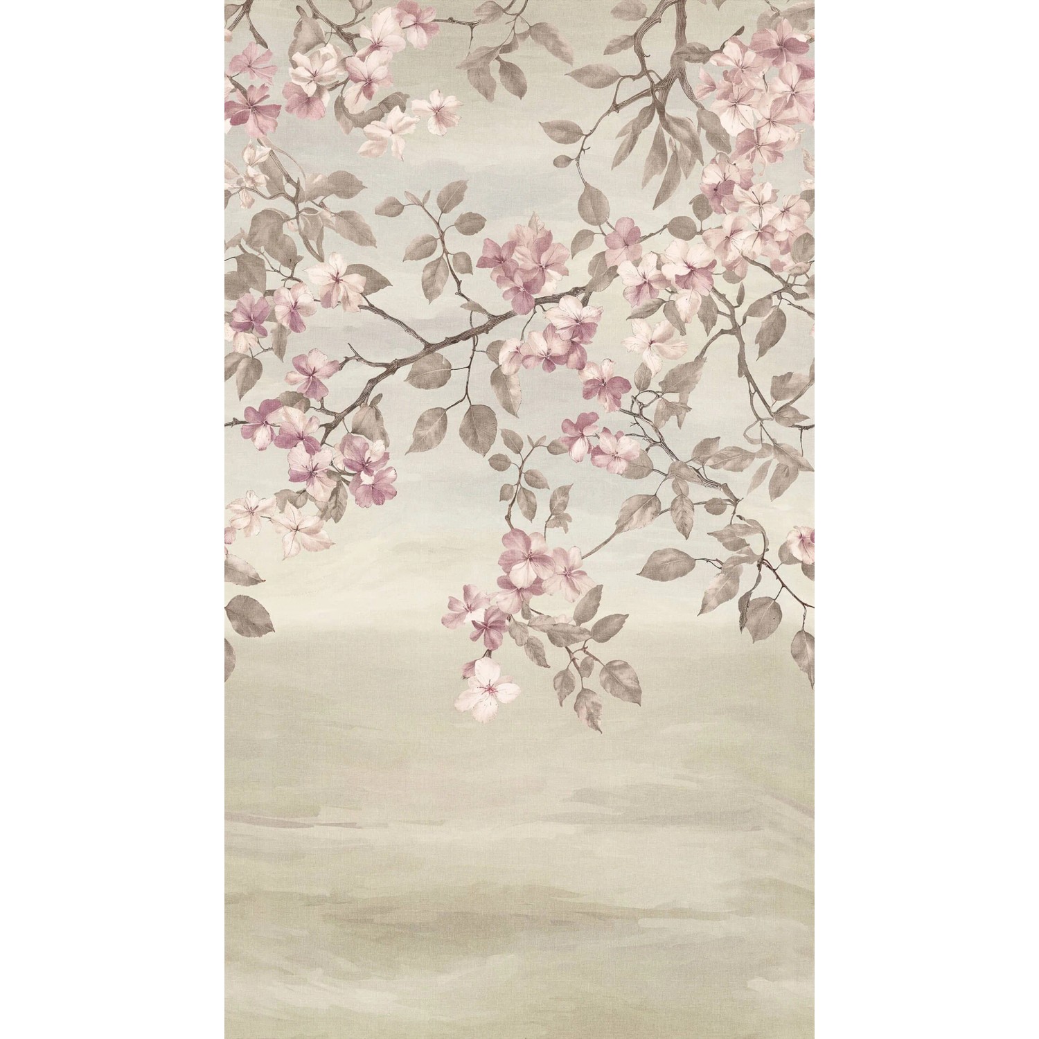 PROFHOME 791448-GU Fototapete Blumen Matt Beige Hell-Braun Rosa 1,59 m x 2,8 m