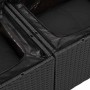 Schwarzes 6-tlg. vidaXL Garten-Sofa-Set aus Poly Rattan mit verstellbarer Höhe.