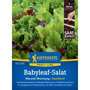 Kiepenkerl Babyleaf-Salat Maraldi Mischung als Saatband. Bunter Blattsalat für Beet, Balkon und Hochbeet.