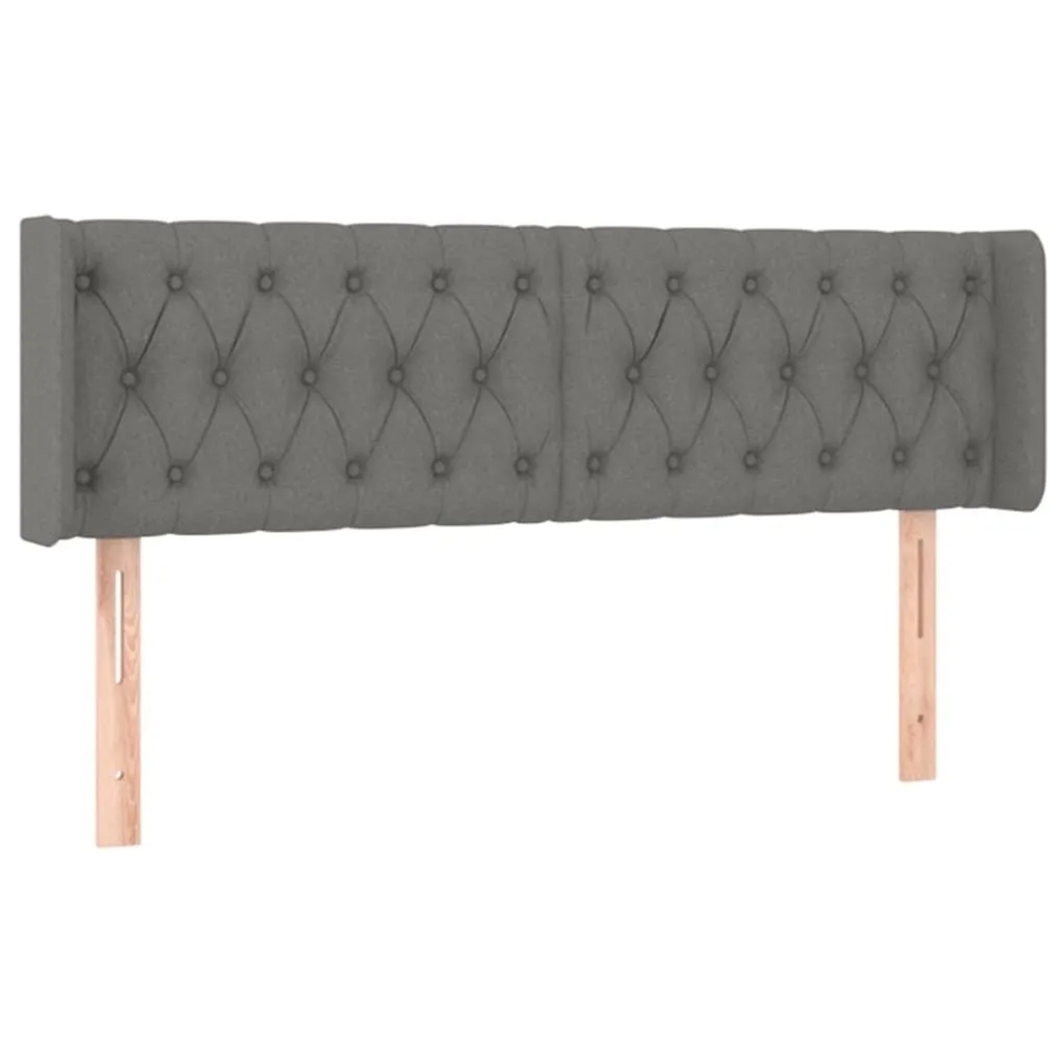 vidaXL Kopfteil mit Ohren Dunkelgrau 147x16x78/88 cm Stoff 3119103