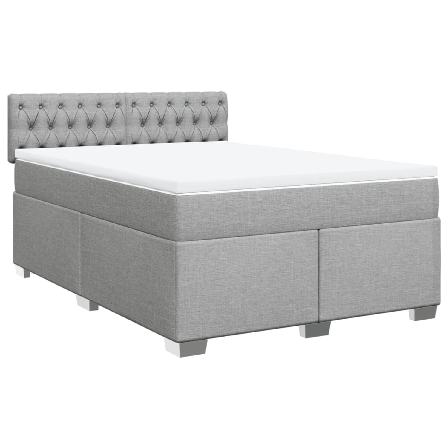 vidaXL Boxspringbett mit Matratze Hellgrau 140x200 cm Stoff2100007 günstig online kaufen