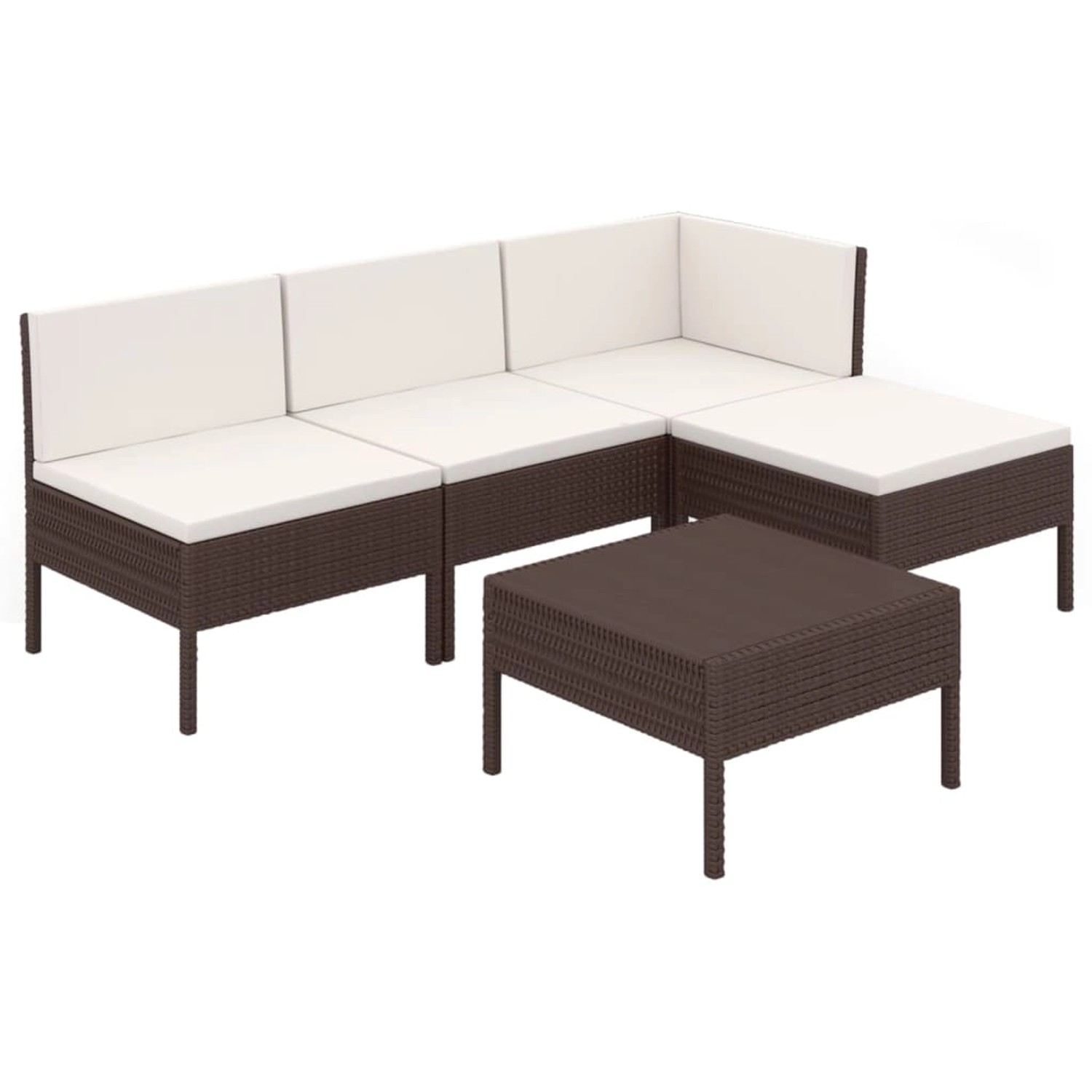 vidaXL 5-tlg Garten-Lounge-Set mit Auflagen Poly Rattan Braun Modell 13 günstig online kaufen