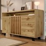 Merax Sideboard 120x40x85cm Lamellenfront Eiche_5