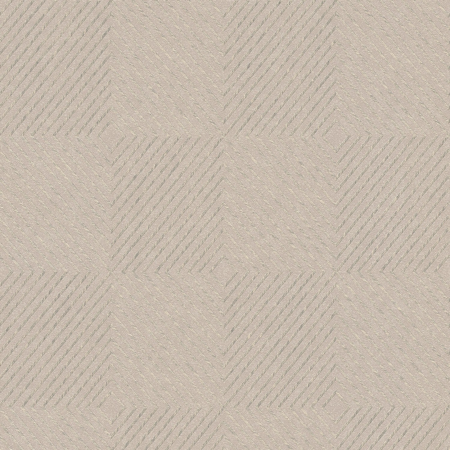 Bricoflor Metallic Tapete mit Rautenmuster Geometrische Vliestapete in Taupe Gold Ideal für Wohnzimmer und Schlafzimmer