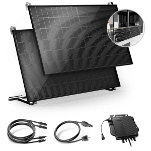 Solakon Balkonkraftwerk 900W Solaranlage mit Balkonhalterung Steckerfertig Komplettset Photovoltaik 800W Kabellänge 5m