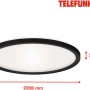 Telefunken LED-Deckenleuchte Slim Drip, schwarz, 18W. Flache, runde Deckenlampe mit schwarzem Rahmen.