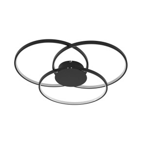 Lindby LED Deckenleuchte Riley 8032239 Dimmbar Modern in Schwarz aus Aluminium 1-flammig Wohnzimmerleuchte