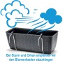BigDean 4er Set Blumenkästen für Balkon-Geländer Rattan Optik Anthrazit Balkonkästen mit Metall Halterung und Bewässerungssystem_7