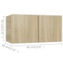VidaXL TV-Schrank-Set, 5-teilig, Sonoma-Eiche, Holzwerkstoff. Hängeschränke für Wohnzimmer.