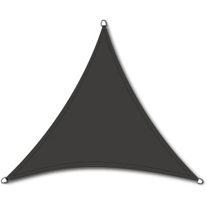 Graues, dreieckiges Sonnensegel Solino von Siena Garden, 3,6x3,6x3,6 m.