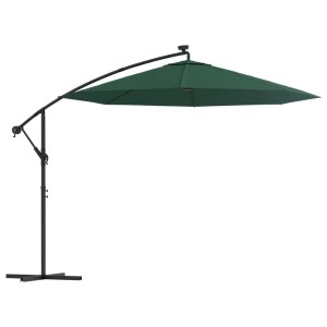 vidaXL Sonnenschirm Ampelschirm mit LED-Beleuchtung 300 cm Metallmast 42969