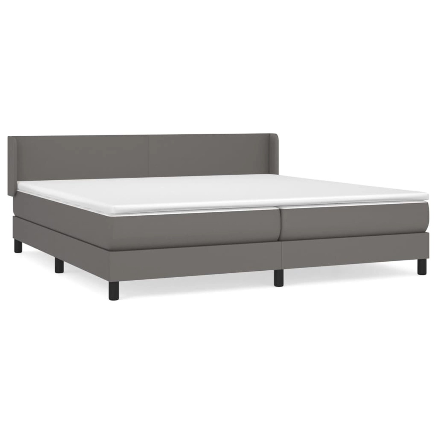 vidaXL Boxspringbett mit Matratze Grau 200x200 cm Kunstleder 3130683 günstig online kaufen