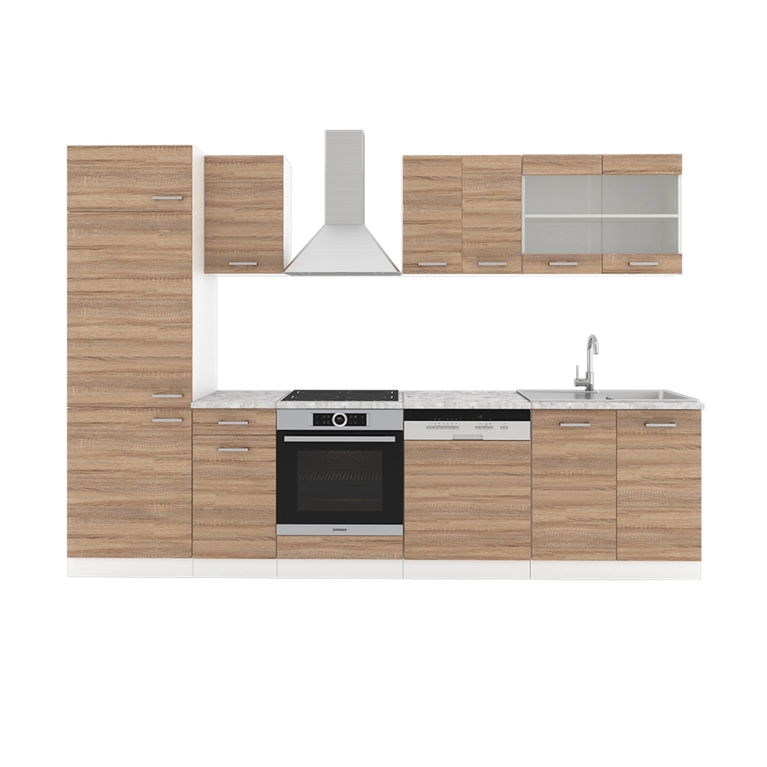 Vicco R-Line Küche Sonoma 300 cm AP Marmor günstig online kaufen