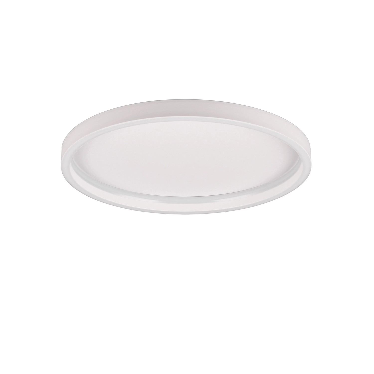 Weiße, runde LED-Deckenleuchte Rotonda, 35 cm Durchmesser, für Wohnräume.