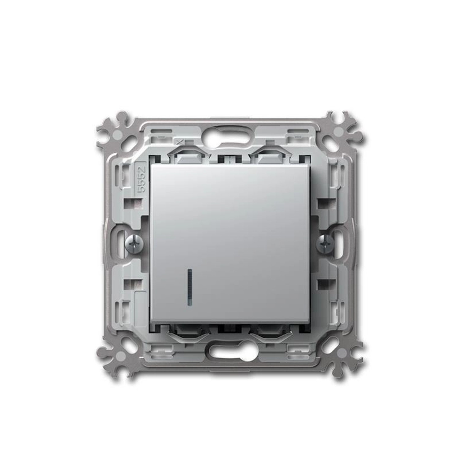 TEM MODUL PLUS Kontroll Schalter Silber 250V16A UP