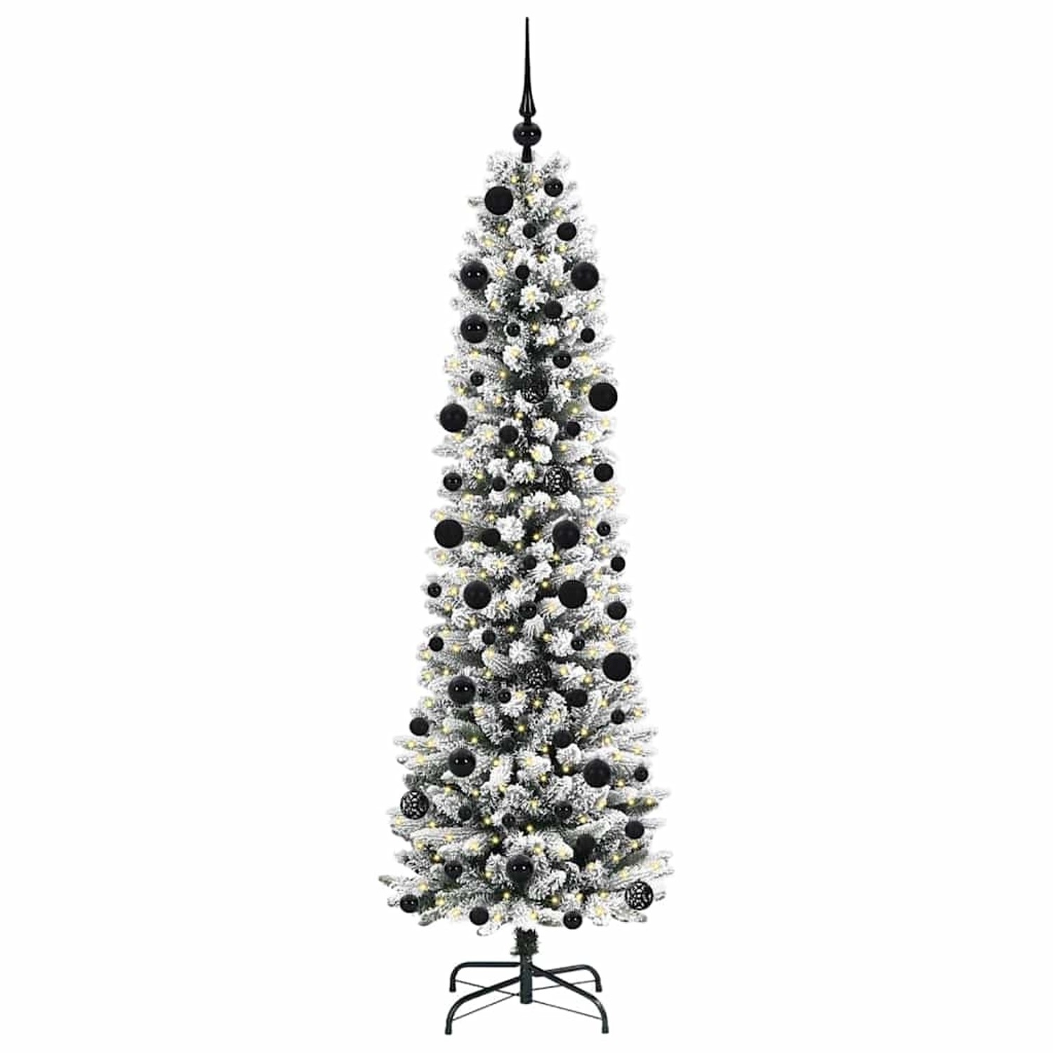 vidaXL Künstlicher Weihnachtsbaum mit 300 LEDs Grün und Weiß 210 cm 3396118