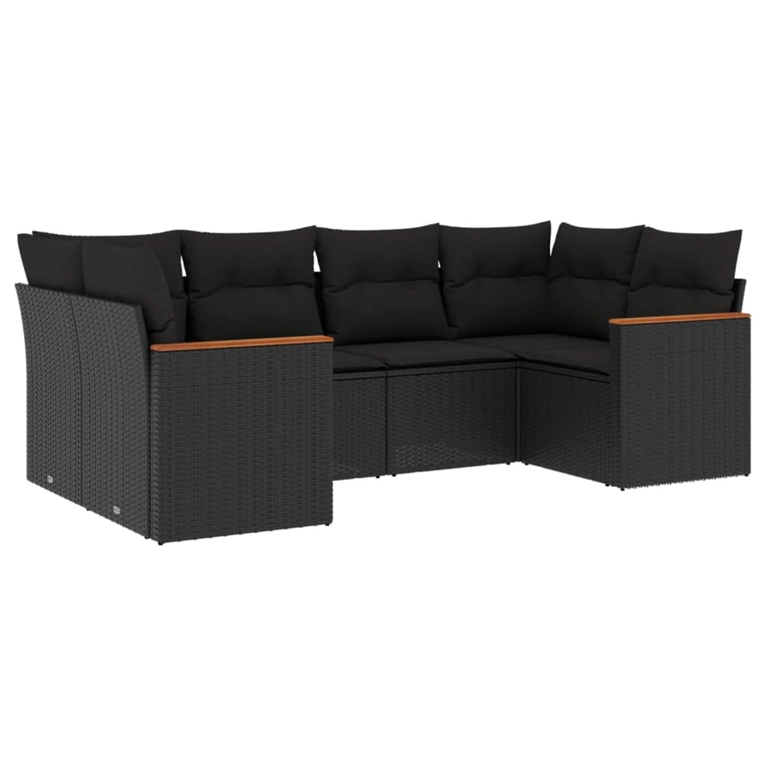 vidaXL 6-Tlg Garten-Sofagarnitur mit Kissen Schwarz Poly Rattan 3226258 günstig online kaufen