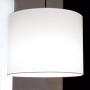 Weißer runder Stoff-Lampenschirm Ø 40 cm, Höhe 30 cm für E27 Leuchten. Sorgt für gleichmäßige Lichtverteilung.