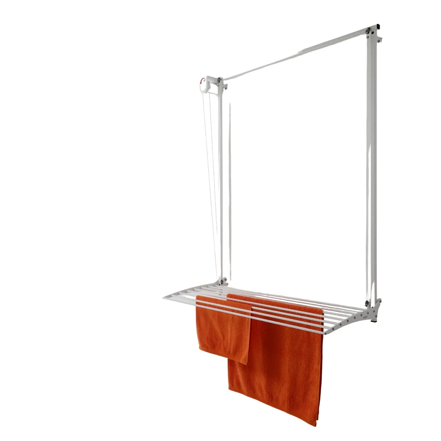 Foxydry Wäscheständer Zur Wandmontage Klappbar Weiß Trockenlänge 9,6 m Maß 128 cm