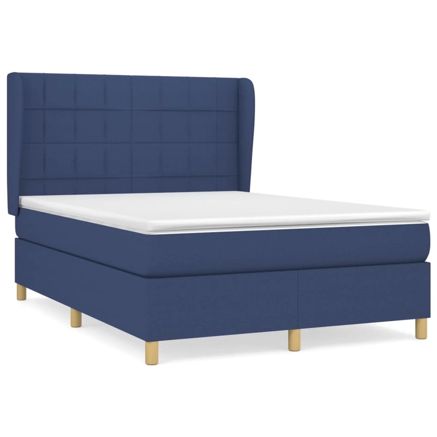 vidaXL Boxspringbett mit Matratze Blau 140x190 cm Stoff 3128523 günstig online kaufen