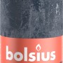 Bolsius Rustik-Kerze Shine Winter Edition in Schieferblau, 13 cm hoch. Stimmungsvolle Kerze für gemütliche Abende.