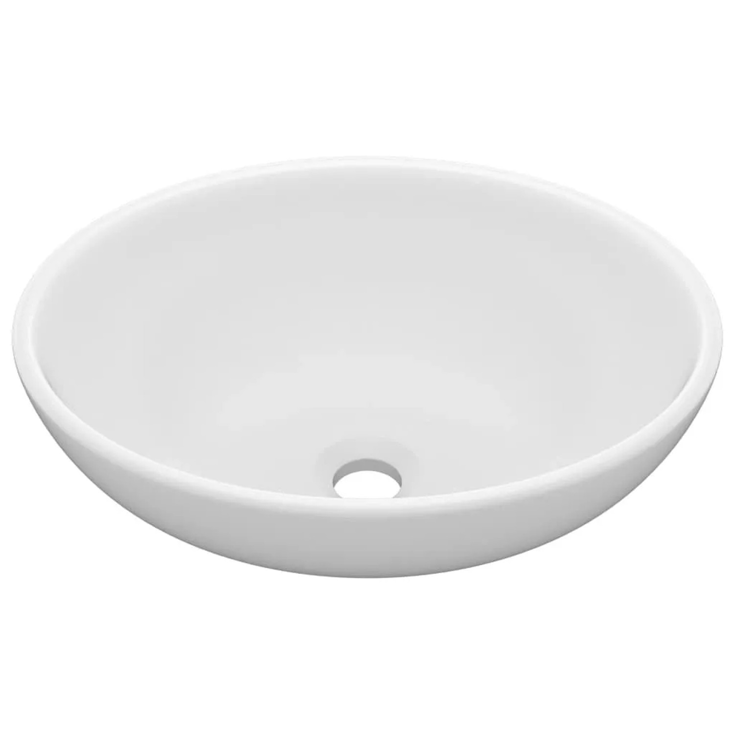 vidaXL Luxuriöses Ovales Waschbecken Matt Weiß 40x33 cm Keramik 146921 günstig online kaufen