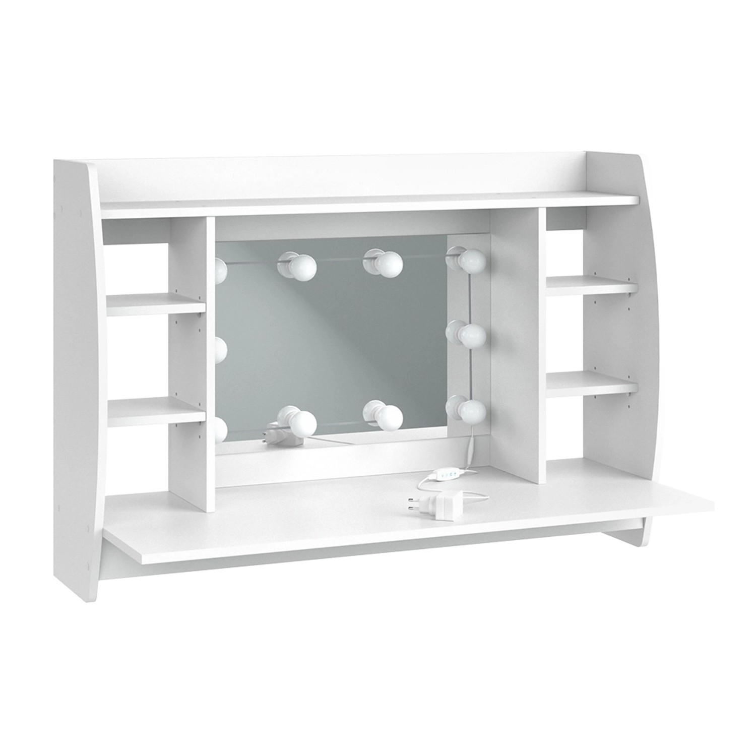 Vicco Schminktisch Max Weiß 110 cm mit LED Beleuchtung günstig online kaufen