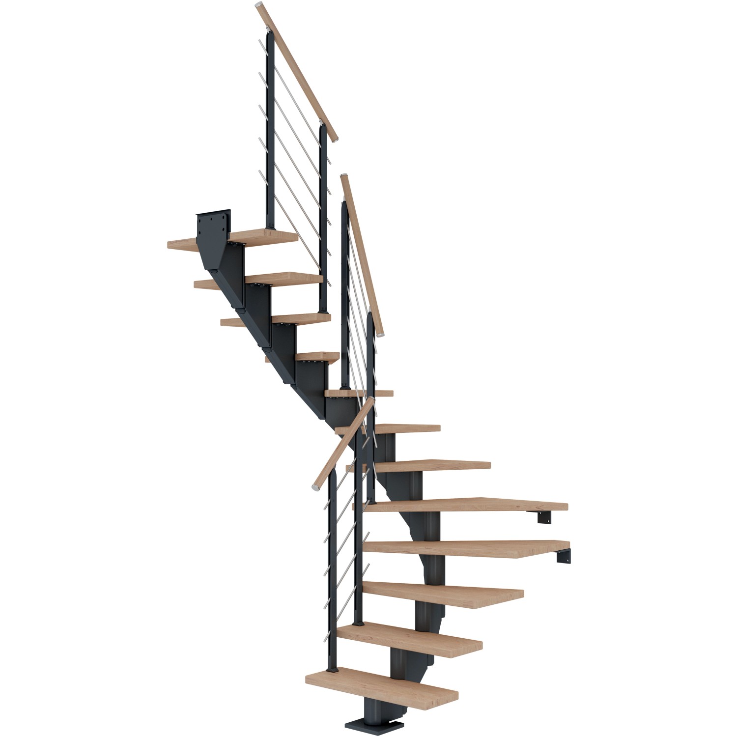 Dolle Mittelholmtreppe Hamburg Eiche Weiß Anthrazit GH bis 258 cm 1/2 Gew. günstig online kaufen