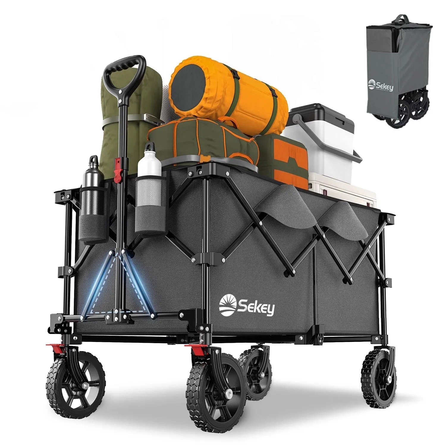 Sekey XXL Plus Bollerwagen Faltbar 200L 200KG Anthrazit