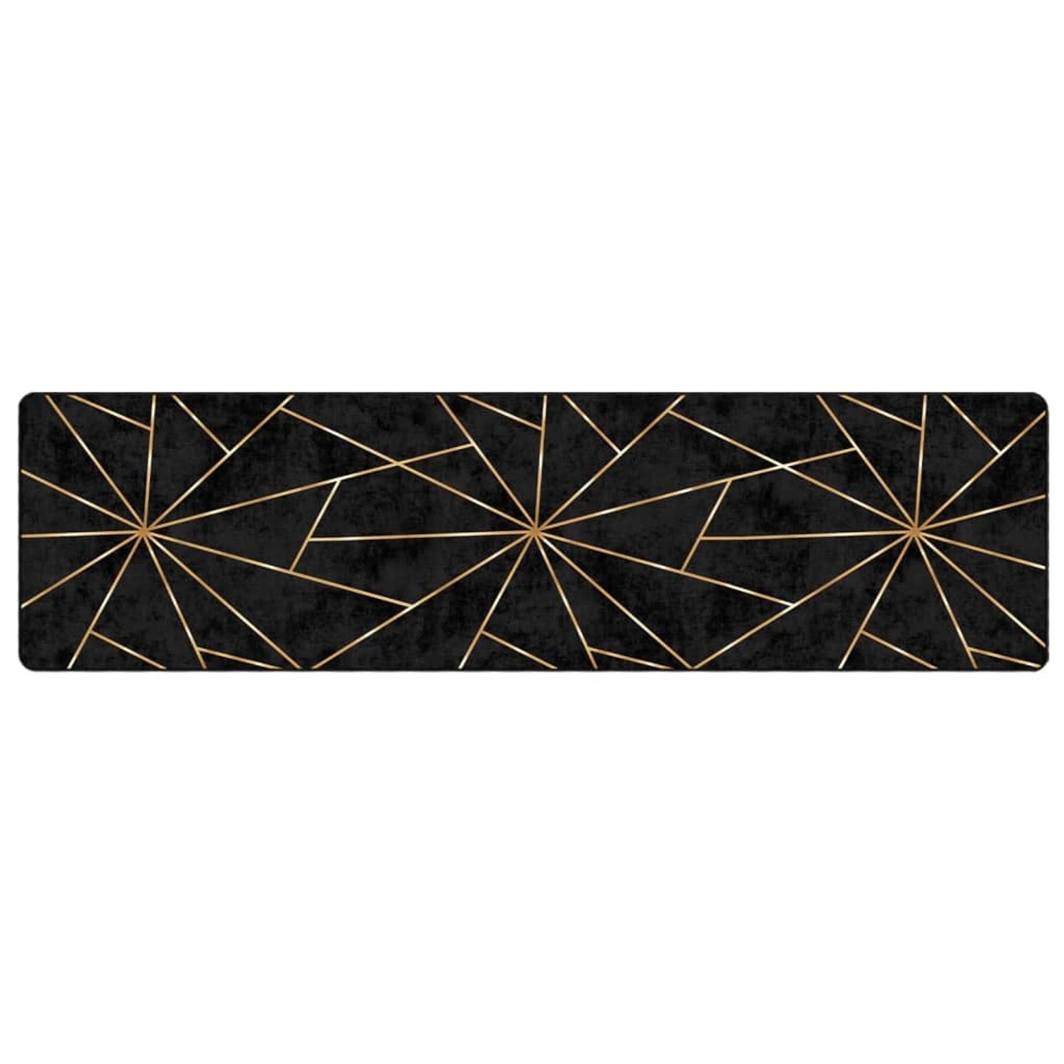 vidaXL Teppich Waschbar Schwarz Und Golden 80x300 Cm Rutschfest 1928354 günstig online kaufen