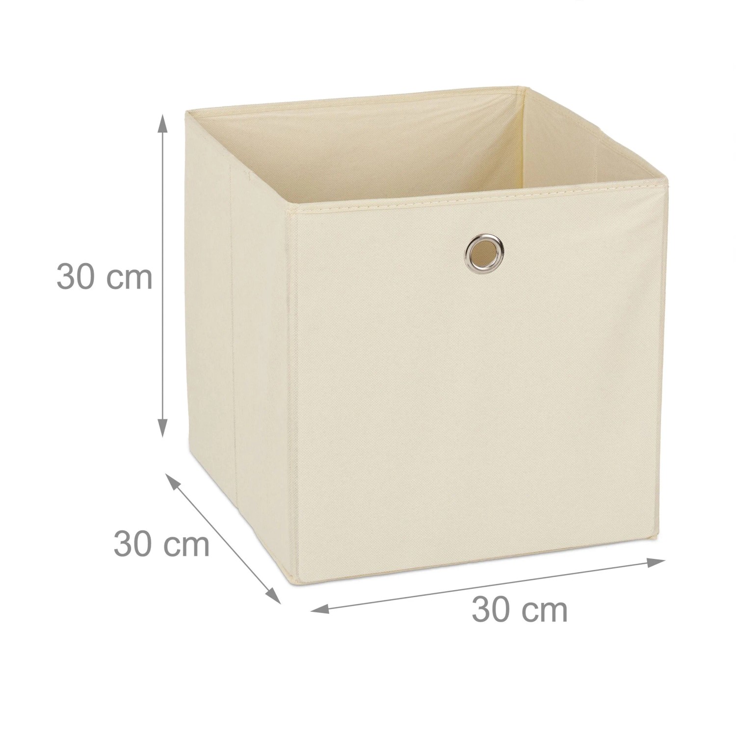 Beige Relaxdays Faltbox, 30x30x30 cm, für textile Aufbewahrung im 4er Set.