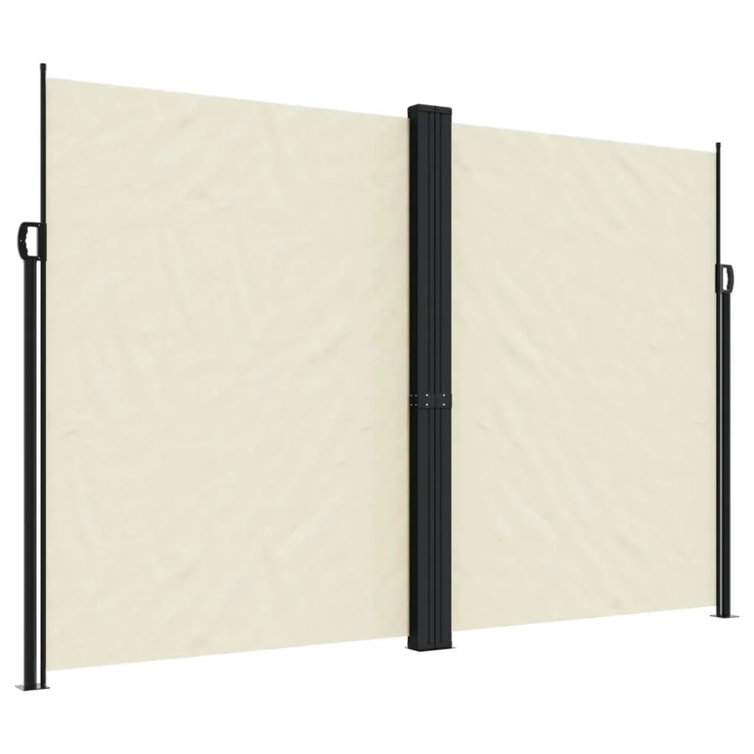 Furnicato Seitenmarkise Ausziehbar 220x1000 Cm Creme Wasserfest Uv-beständig Mit Stahl-aluminium Rahmen