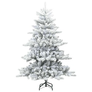 vidaXL Künstlicher Scharnier-Weihnachtsbaum Shneebedeckt Weiß 150 cm 42019327