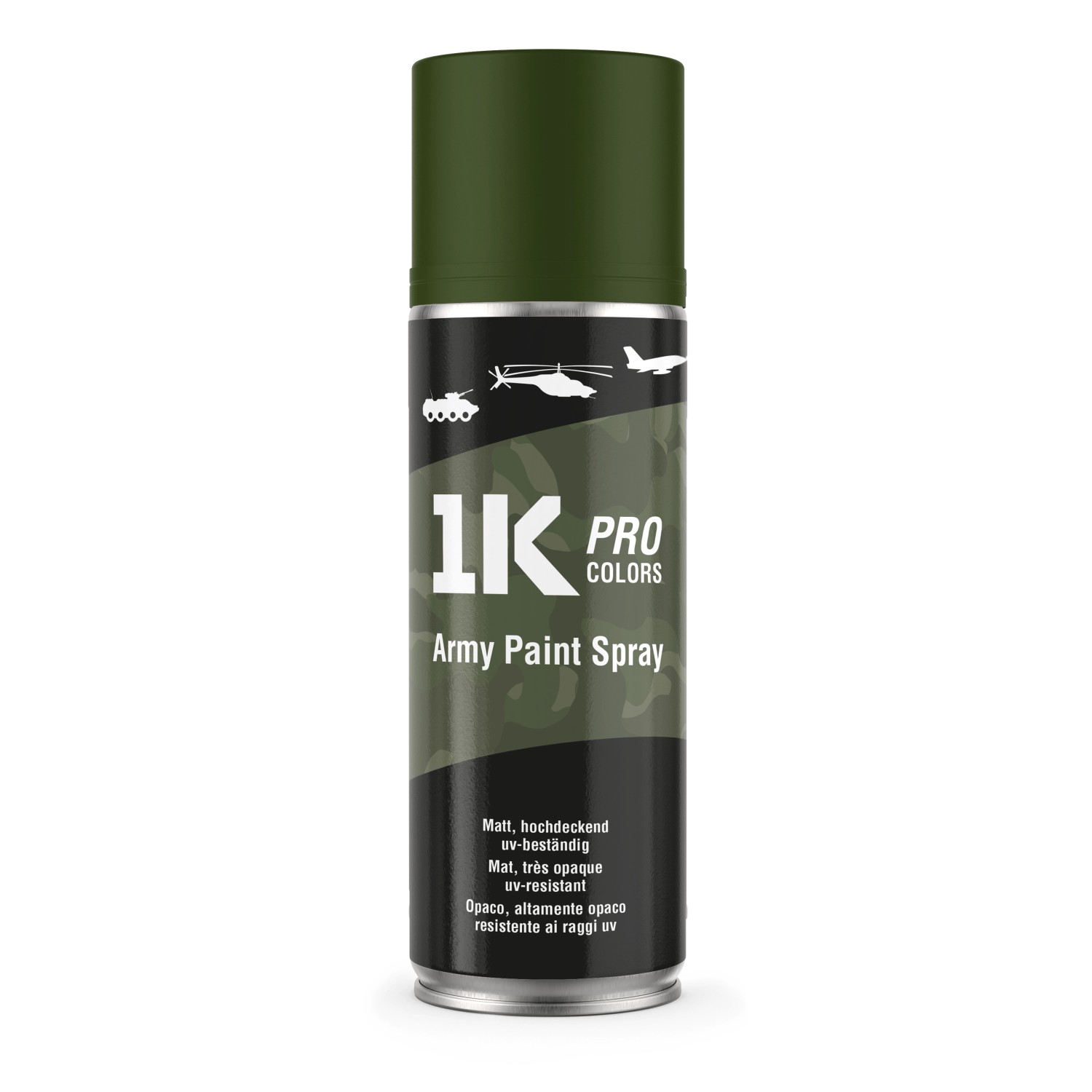 1K PRO COLORS Militär Spraydose 400ml Matt RAL6031 Waldgrün