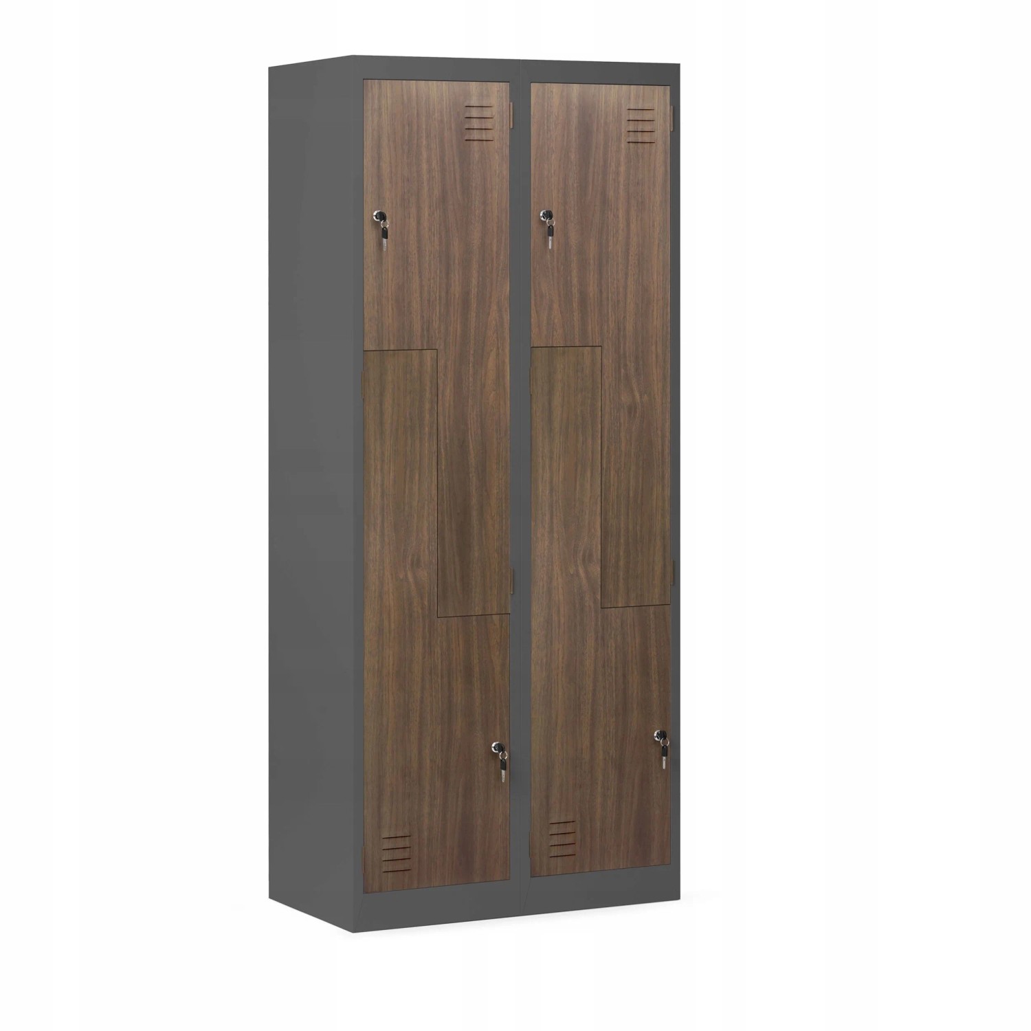 Jan Nowak Spind Schrank L-Form JULIA 185 x 80 x 45 cm Eco Design Anthrazit Nussbaum