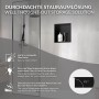 Schwarze LuxeBath Wandnische aus Edelstahl (30x30x10 cm) mit Rahmen als Duschzubehör.