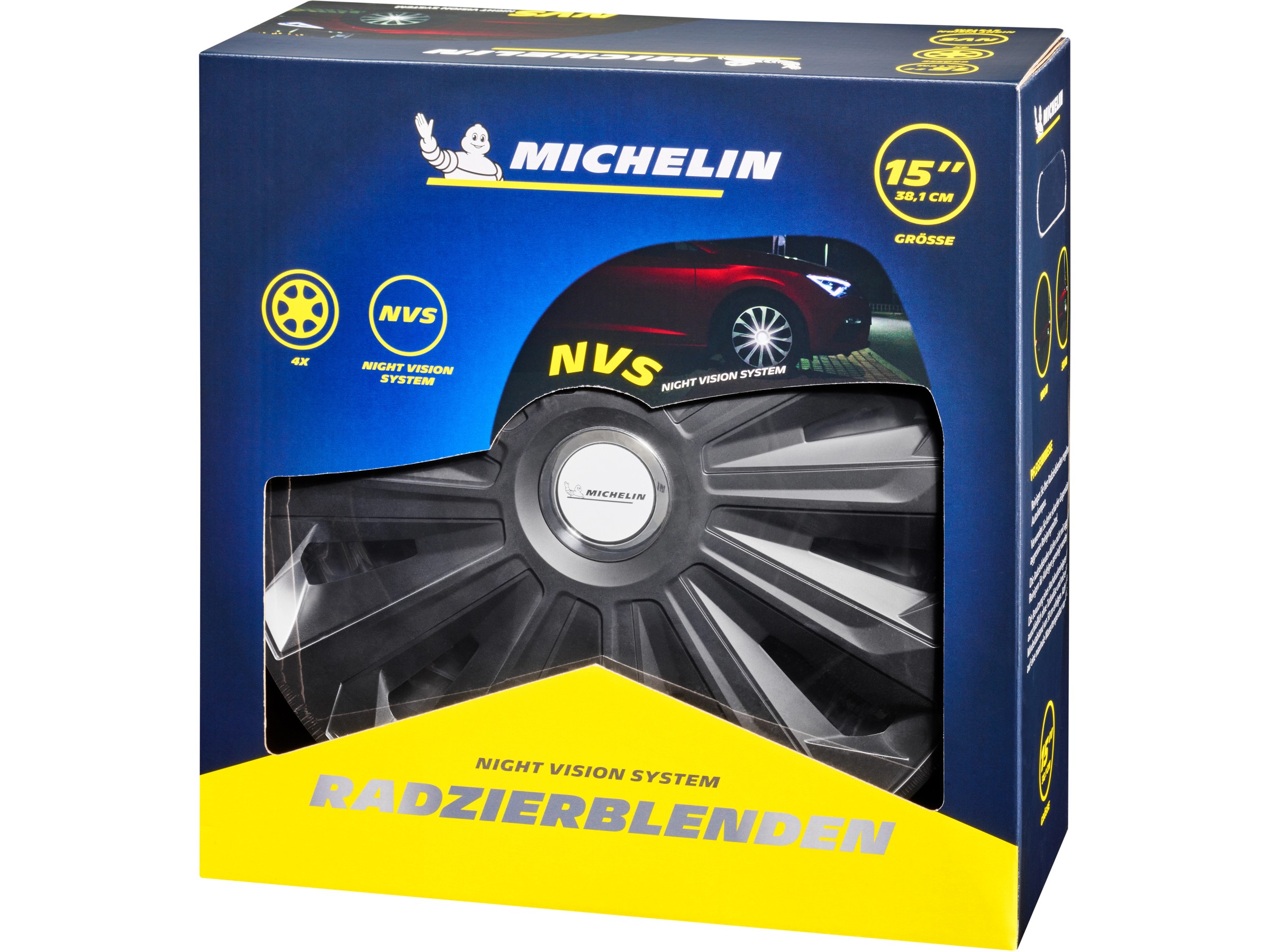 Michelin Radzierblenden Typ Fabienne Schwarz mit Chromring 15 