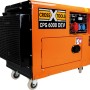 Oranger Cross Tools Diesel-Stromerzeuger CPG 6000 DEV mit Rädern und Anschlüssen.