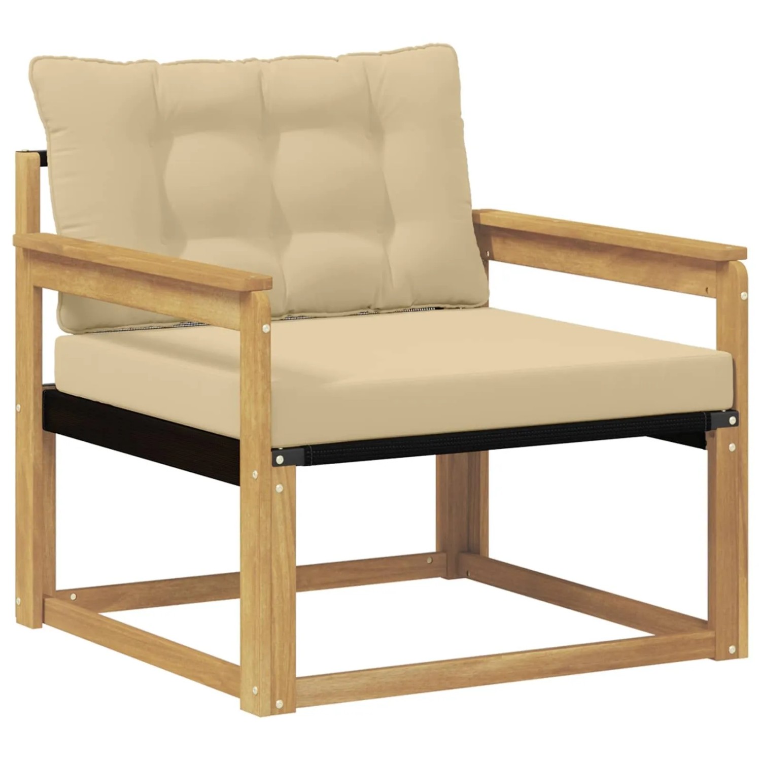 vidaXL Outdoor-Sofagarnitur Massives Akazienholz und Textilene Weiß 3439059