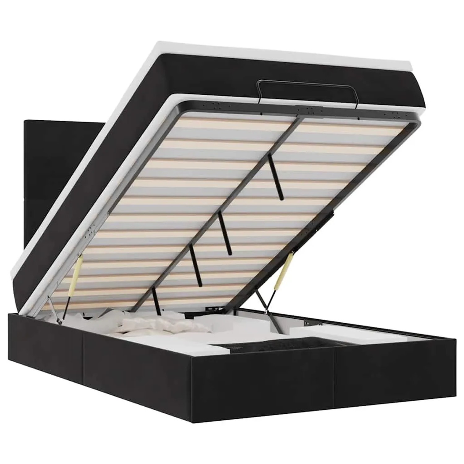 Thumbnail - vidaXL Ottoman-Bett mit Matratzen Schwarz 120x190 cm Samt 3313387