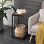 Songmics Couchtisch Barnet in Braun-Schwarz, platzsparender Beistelltisch mit Ablage und Korb.