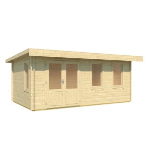 Lasita Gartenhaus Baruda 53 aus Fichte, unbehandelt, mit Doppeltür und Fenstern.