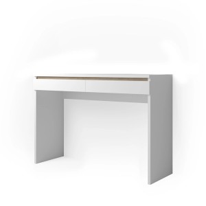Weißer Vicco Schminktisch Emma (120 cm) ohne Spiegel. Schlichtes Design mit Schublade.