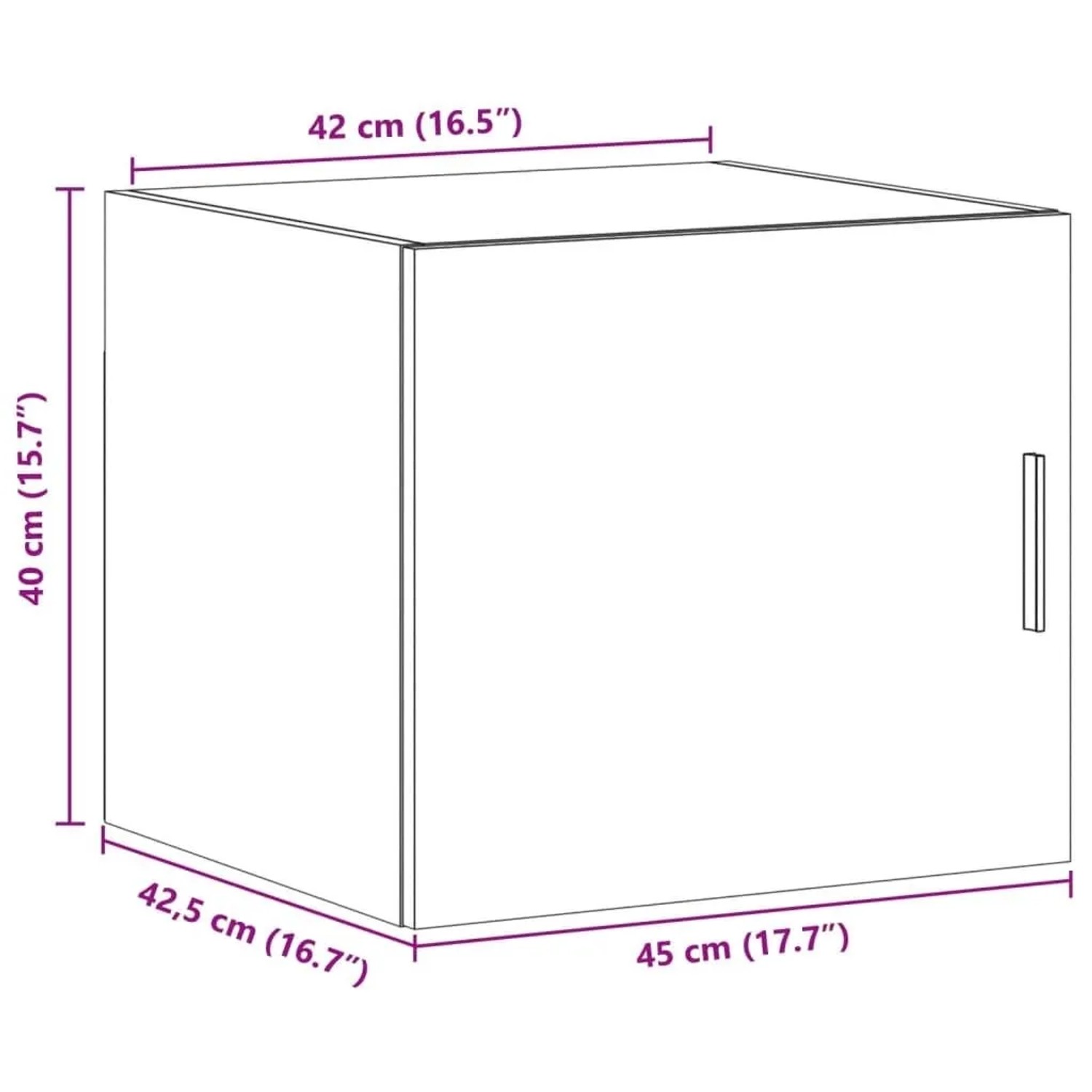 vidaXL Wandschrank Weiß 45x42,5x40 cm Holzwerkstoff 846103_12
