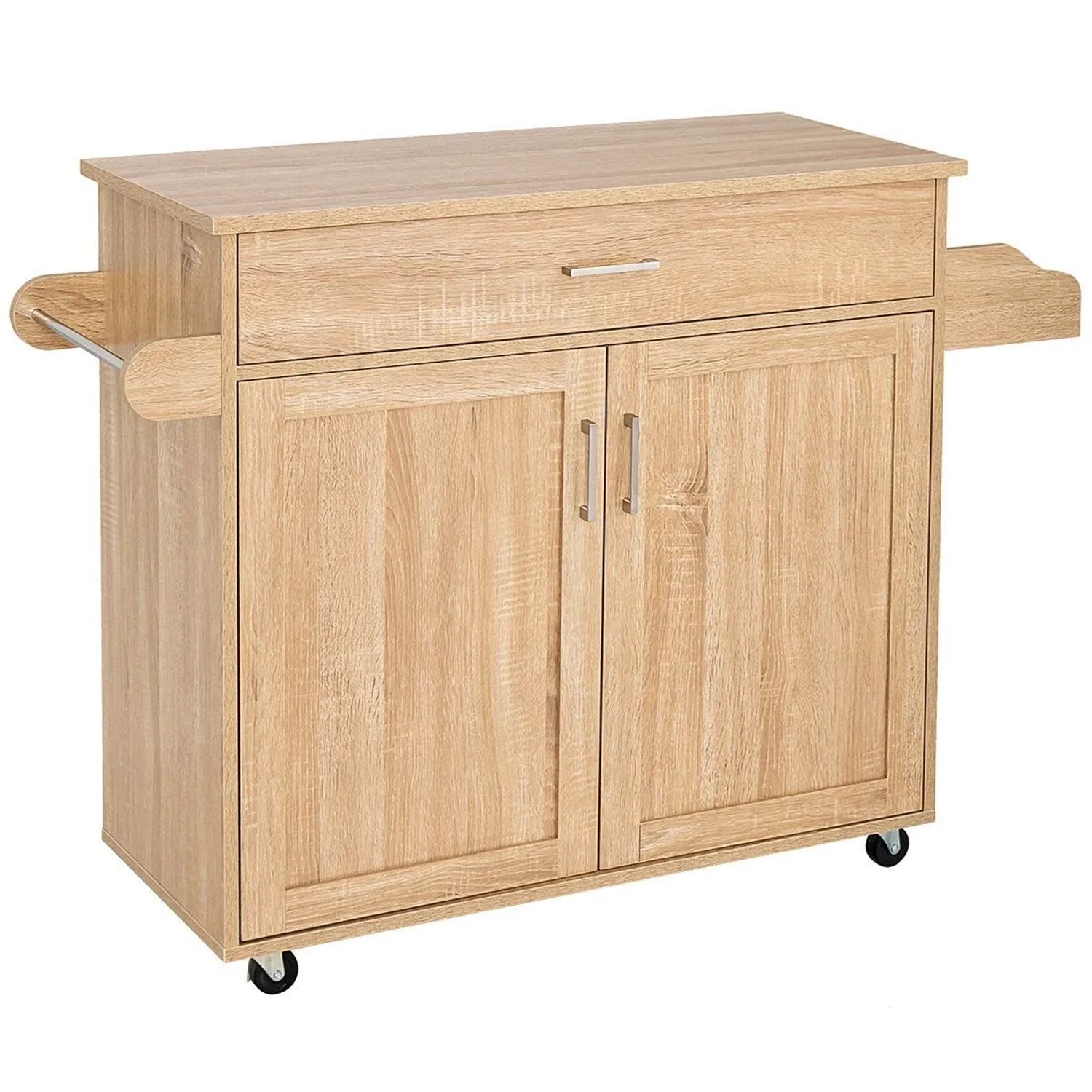 Costway Küchenwagen mit Rollen Aus Holz Natur 116 x 40 x 85 cm günstig online kaufen