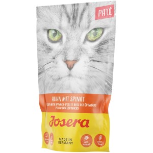 Josera Katzen-Nassfutter Pate Huhn mit Spinat, 85g Beutel.