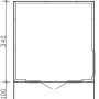 Grundriss Skan Holz Gartenhaus Tokio 2, 340x340 cm, Schiefergrau, Holz-Gartenhaus
