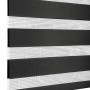 Gardinia Doppelrollo EasyFix, 100x150 cm, schwarz mit transparenten Streifen für variable Lichtsteuerung.