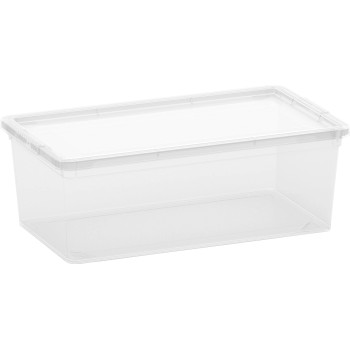 Homz Snaplock Aufbewahrungsboxen – 4 Stück, 12 Quart (ca. 41x28x14 Cm), Transparent Mit Weißen Deckeln