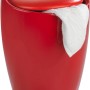 Roter Wenko Badhocker Candy mit Wäschesack, Sitzfläche und Tragegriff. Praktische Badmöbel.
